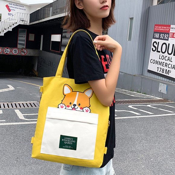 Cute Crossbody Tote Bag with Strap Akita Shoulder Carry Back Carry - Picture 1 of 7